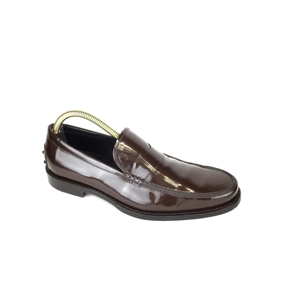 TOD'S Brown Patent Leather Loafers - Picture 6 of 13